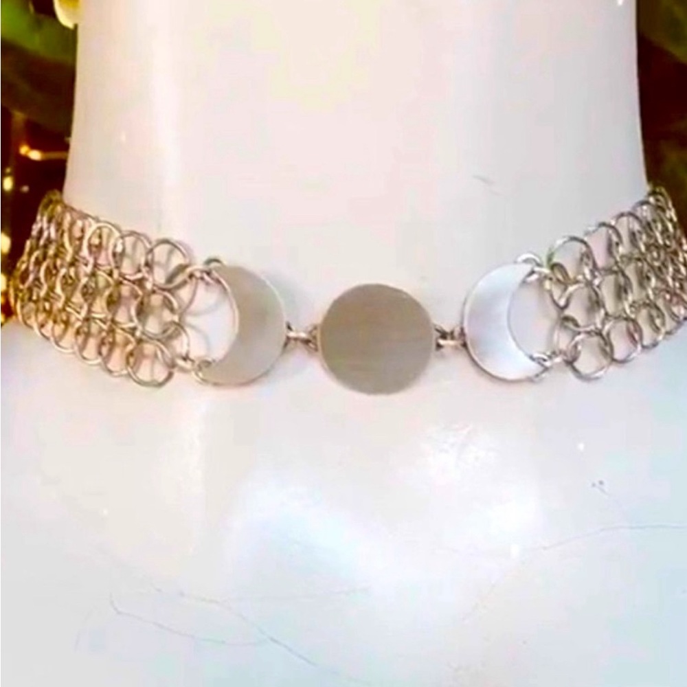 🌙🌕🌙Sterling MOON Choker—STERLING TRIPLE MOON 🌙 Goddess Choker-STUNNER ❤️